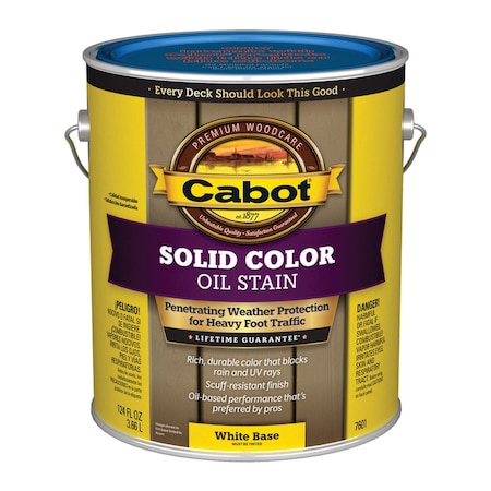 Cabot Cabot Solid Color Oil Low VOC Solid Tintable White Base Oil-Based Alkyd Deck Stain 1 gal 140.0007601.007